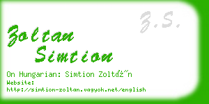 zoltan simtion business card
